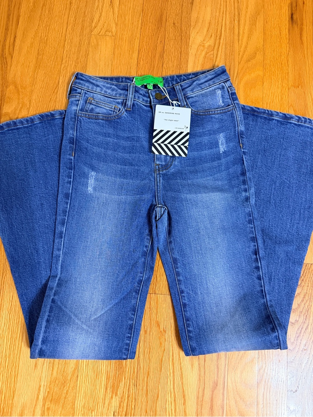 Classic Medium Blue Wide Leg Jeans - Flattering High Waist